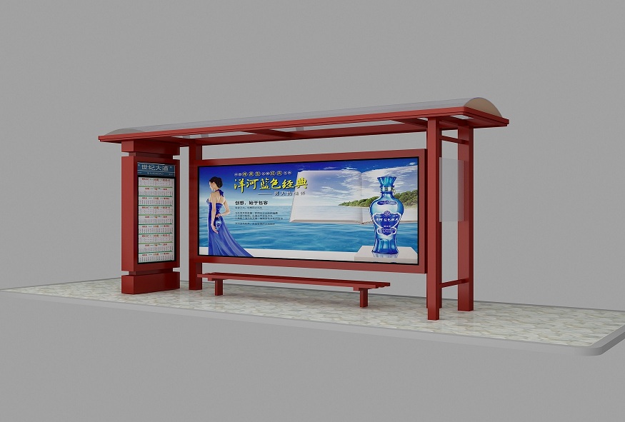 鄉鎮簡約候車亭燈箱